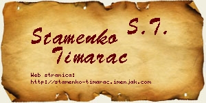 Stamenko Timarac vizit kartica